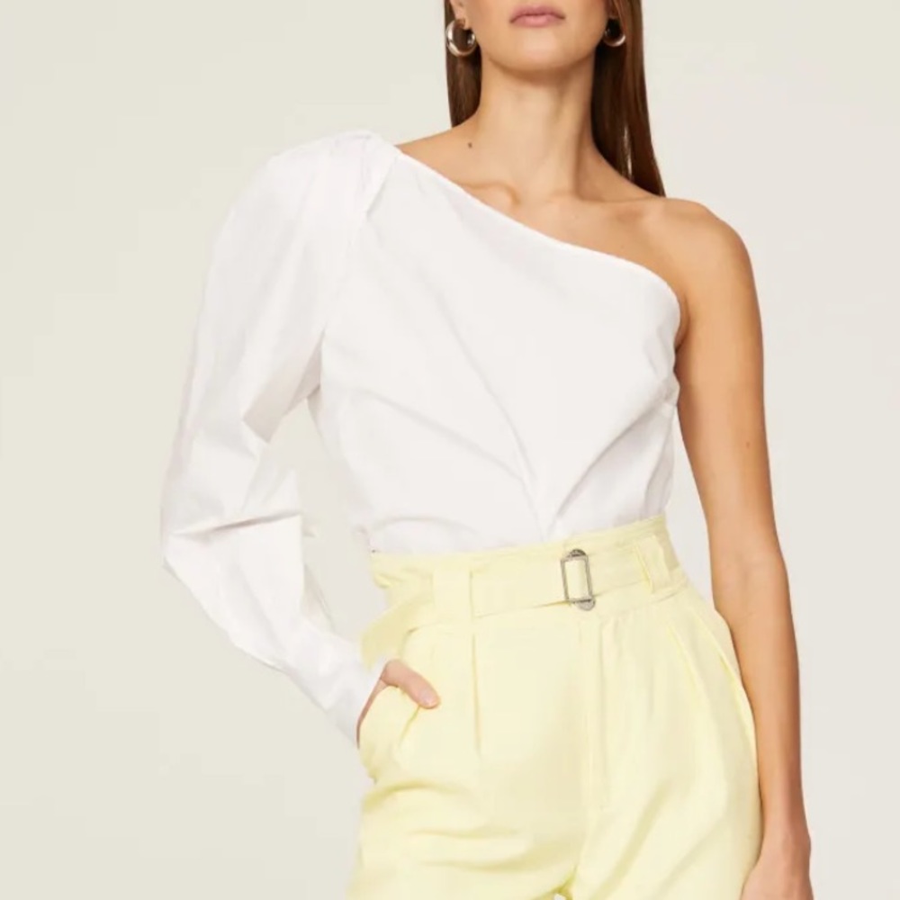 Derek Lam Collection White One Shoulder Top Size 40